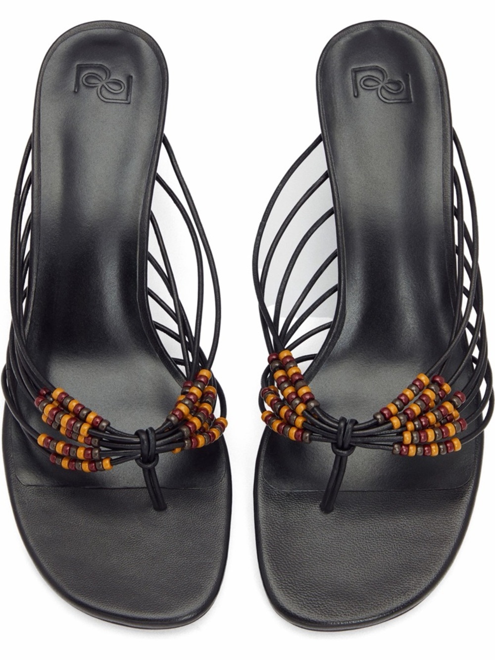 Reformation Jessica Thong Sandal in Black Leather